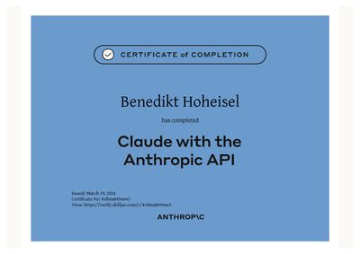 Zertifikat: Building with the Claude API